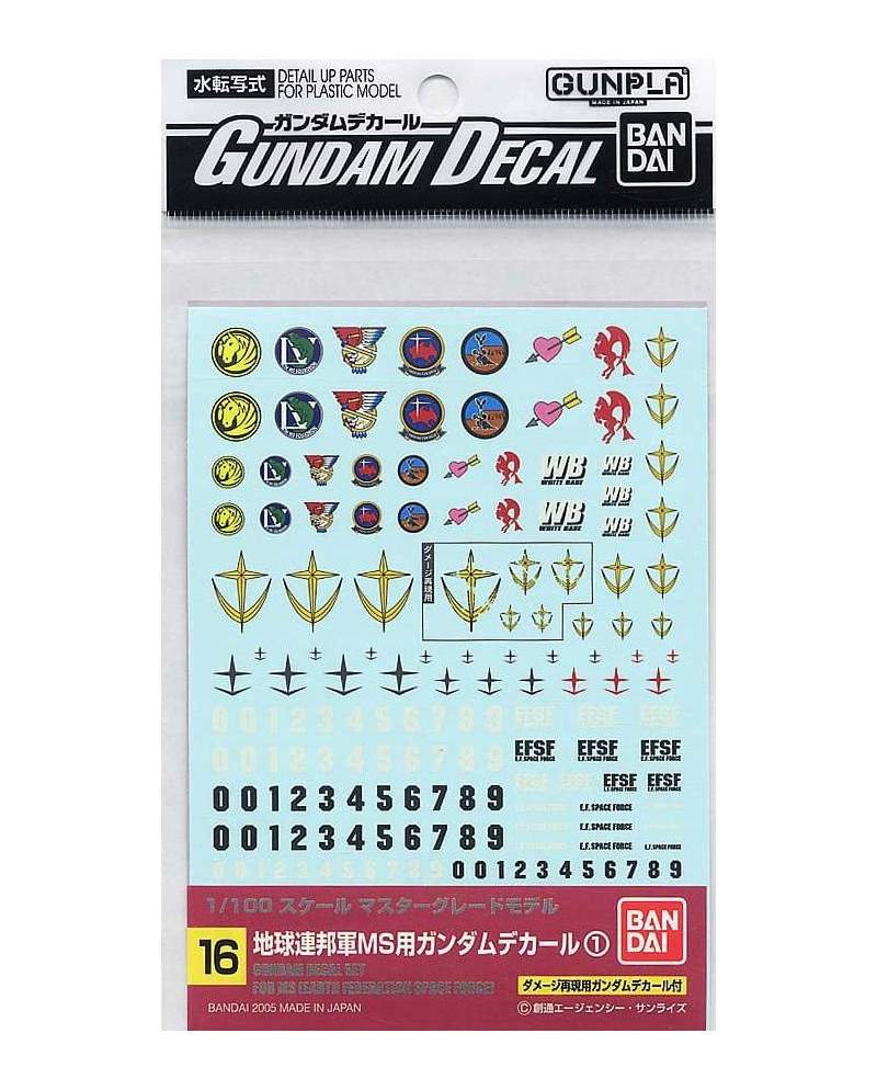 GUNDAM - Gundam Decal 16 MG Multiuse Federation - Model Kit
