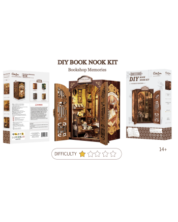 BOOK NOOK KIT - DIY - Memories Bookshop - 127pc + LED Light