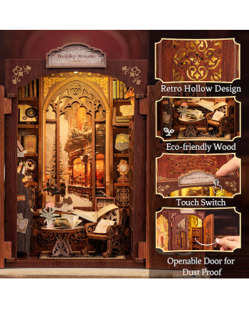 BOOK NOOK KIT - DIY - Memories Bookshop - 127pc + LED Light