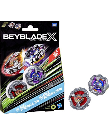 BEYBLADE X - Beat Tyranno 4-70Q & Knife Shinobi 4-80HN Dual Pack