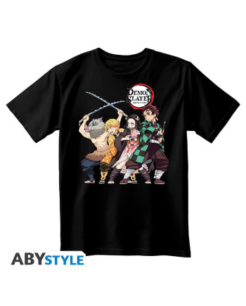DEMON SLAYER - T-Shirt Groupe Unisexe Noir (S)