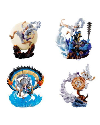 ONE PIECE - Logbox Re Birth Gear 5 - 4 Statue Set Petitrama 9cm