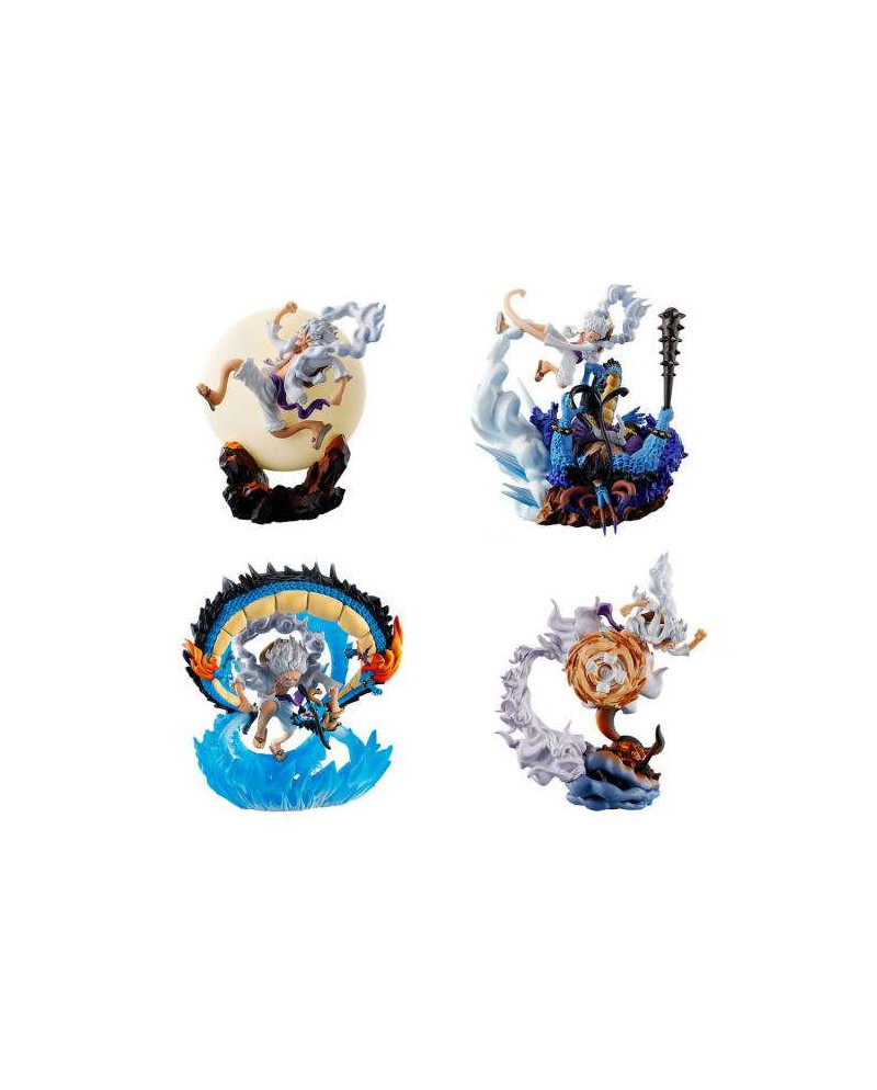 ONE PIECE - Logbox Re Birth Gear 5 - 4 Statue Set Petitrama 9cm