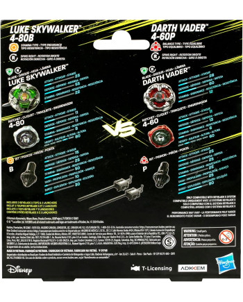 BEYBLADE X - Star Wars Luke 4-80B & Darth Vader 4-60P Dual Pack