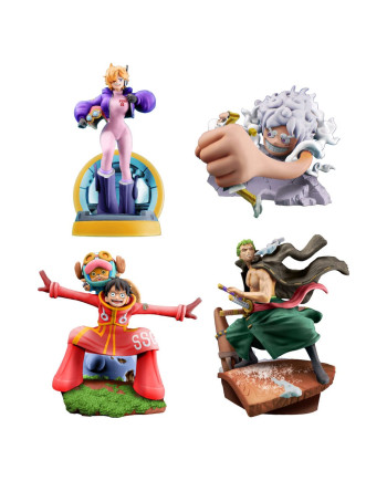 ONE PIECE - Logbox Re Birth Egghead - 4 Statue Set Petitrama 9cm
