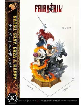 FAIRY TAIL -Natsu, Gray, Erza, Happy -Statue Del. Bonus Vers. 1/7 57cm