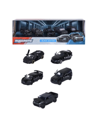 RIDE COOL - Black Edition - Pack of 5 Miniature Cars - 1:64