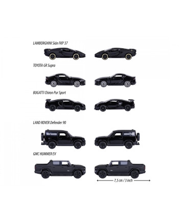 RIDE COOL - Black Edition - Pack of 5 Miniature Cars - 1:64