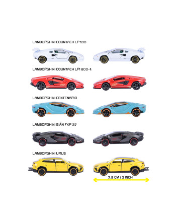 RIDE COOL - Lamborghini - Pack of 5 Miniature Cars - 1:64