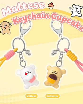 MALTESE - Keychain Cupcake Maltese - Display 10 pcs