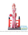Figurine Yuna Amagami Luminasta SEGA 19 cm en robe rose avec bouquet de roses