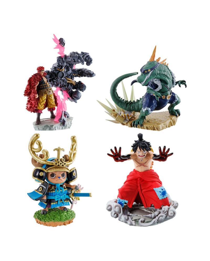 ONE PIECE - Logbox Re Birth Wanokuni - 4 Statue Set Petitrama 9cm