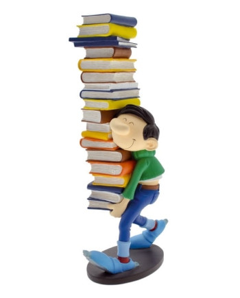 GASTON LAGAFFE - Figurine Resine - Pile of Books - 29cm