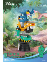 Vue arrière du diorama Stitch Coin Ride avec Scrump, plaque 626 et décor estival