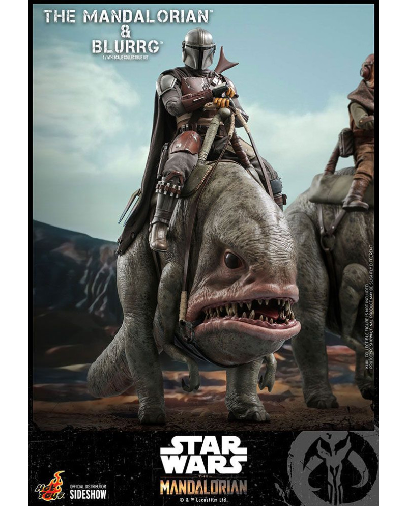 STAR WARS - Mandalorian & Blurrg - Pack 2 figures 37cm