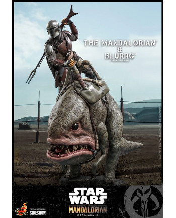STAR WARS - Mandalorian & Blurrg - Pack 2 figures 37cm