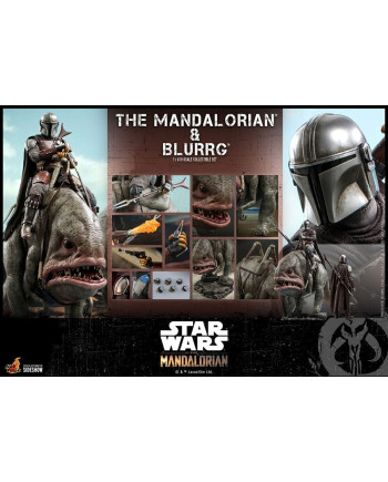 STAR WARS - Mandalorian & Blurrg - Pack 2 figures 37cm