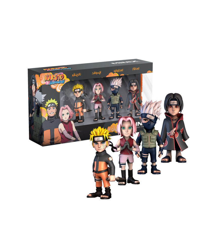 NARUTO SHIPPUDEN - Naruto, Kakashi, Itachi, .. - Pack 4 Fig. Minix 7cm