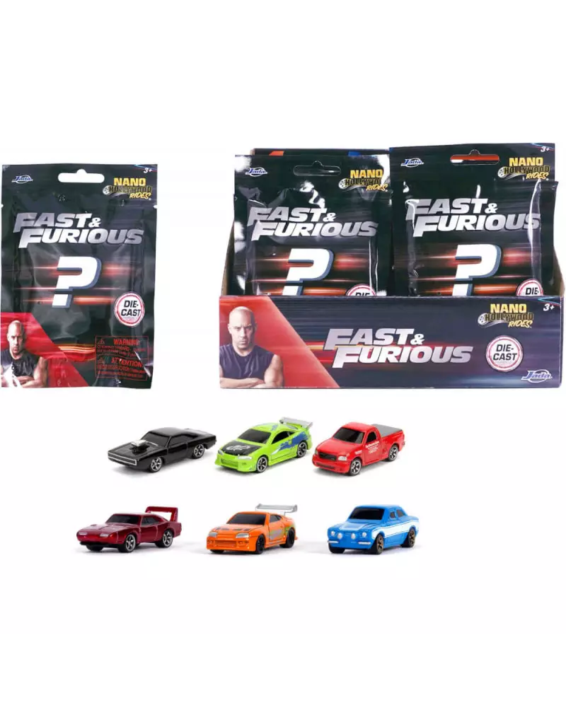 FAST & FURIOUS - Display of Blind Nano Figures - 12 Assortment - 24pc