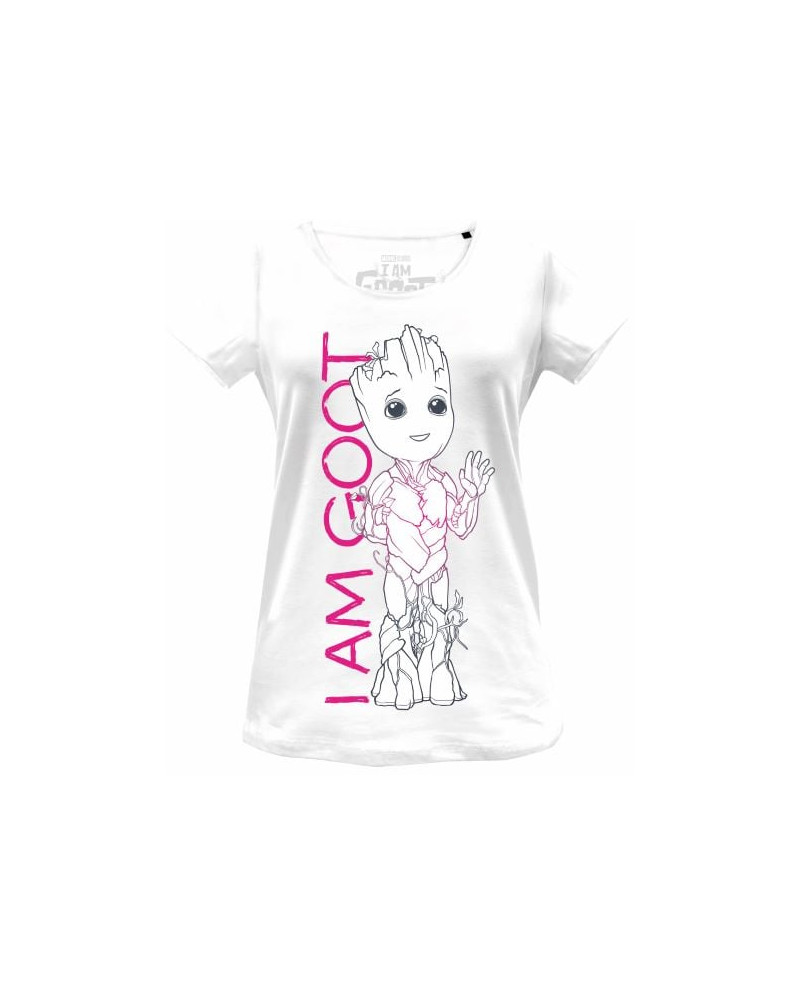 MARVEL - Baby Groot Line With I Am Groot Text - T-Shirt Women (S)