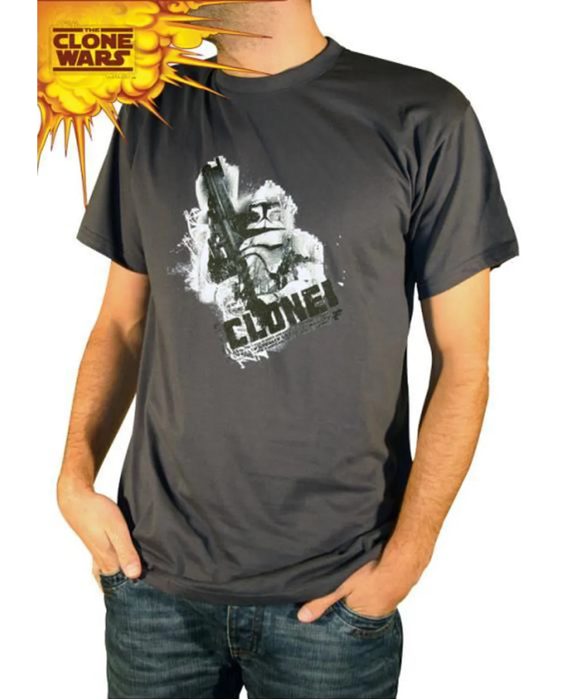 STAR WARS CLONE WARS - T-Shirt Clone With Gun (S)