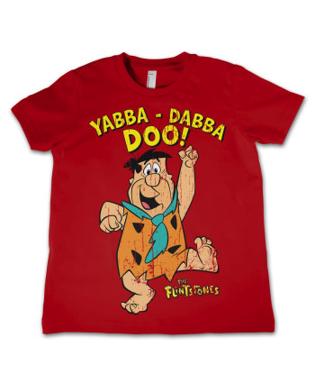 THE FLINTSTONES - T-Shirt KIDS Yabba-Dabba-Doo - Red (4 Years)