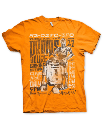 STAR WARS 7 - T-Shirt Droids Night - Orange (S)