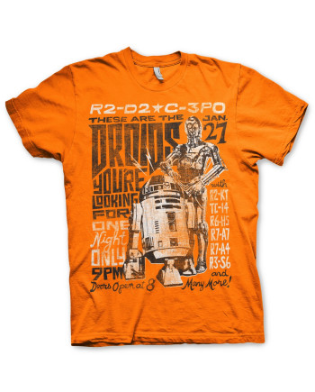 STAR WARS 7 - T-Shirt Droids Night - Orange (S)