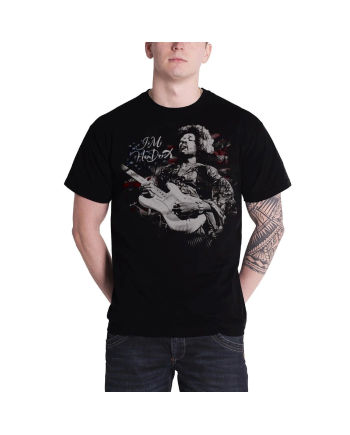 MUSIC - T-Shirt Jimi Hendrix Flag (S)