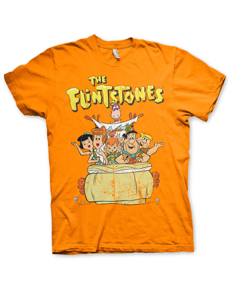 THE FLINTSTONES - T-Shirt Flintstones Family - Orange (S)
