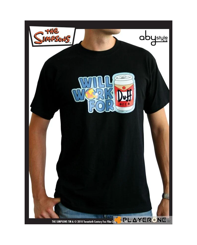 SIMPSONS - T-Shirt Men black Duff (S)