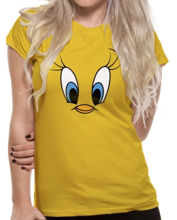 LOONEY TUNES - T-Shirt IN A TUBE- Tweety Face GIRL (XL)