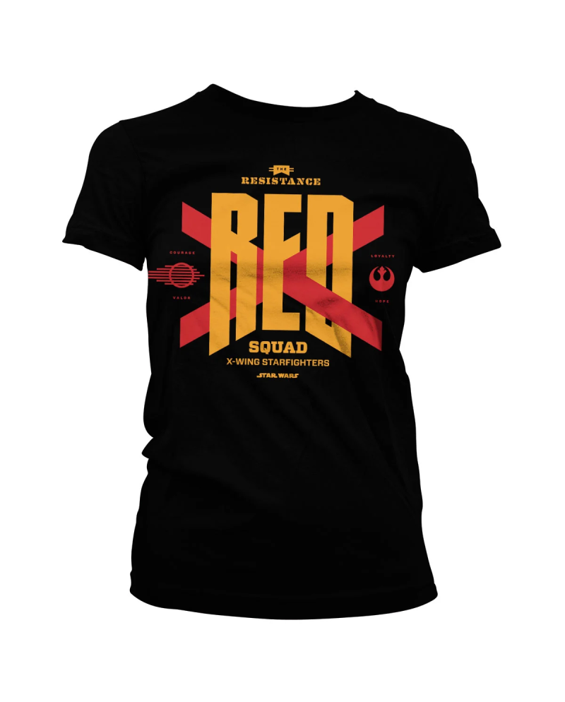 STAR WARS 7 - T-Shirt Red Squad GIRL - Black (XXL)