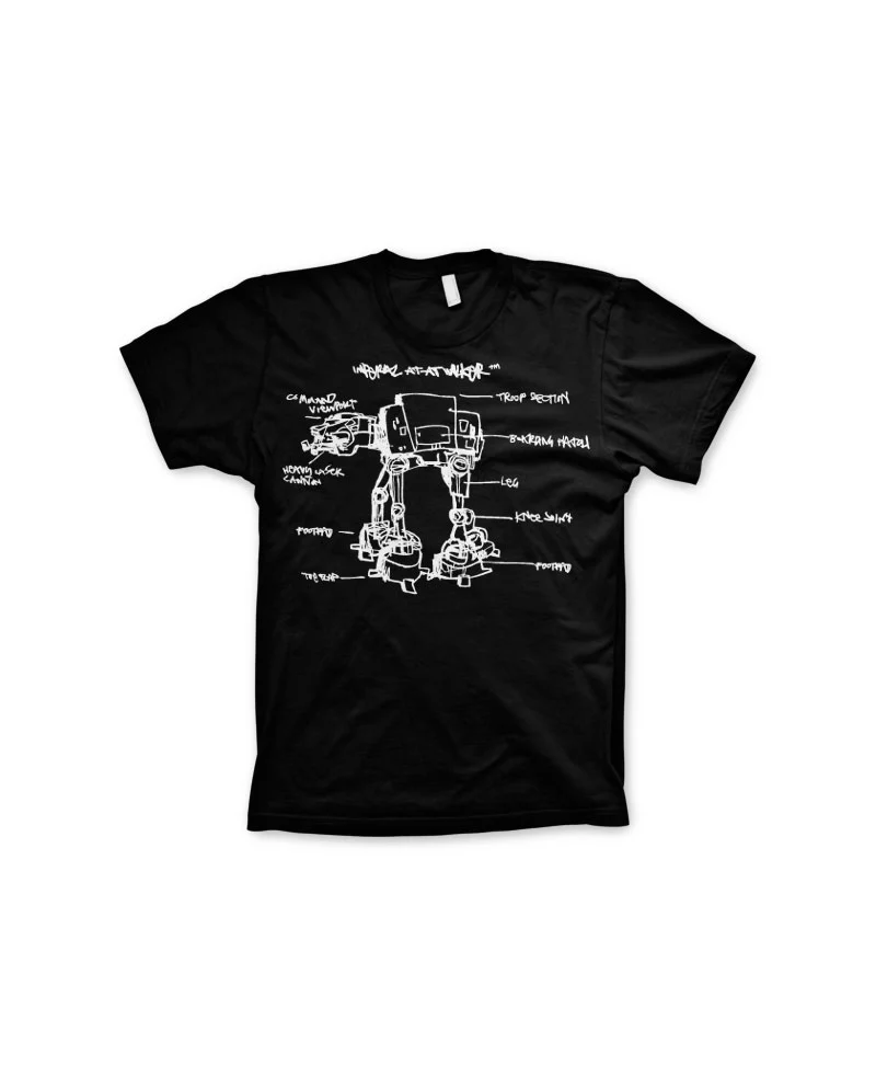 STAR WARS - T-Shirt AT-AT Sketch - Black (S)
