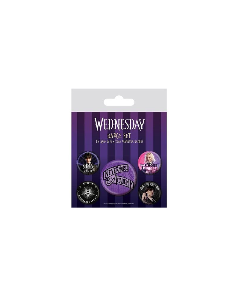 WEDNESDAY - Nevermore - Pack 5 Badges