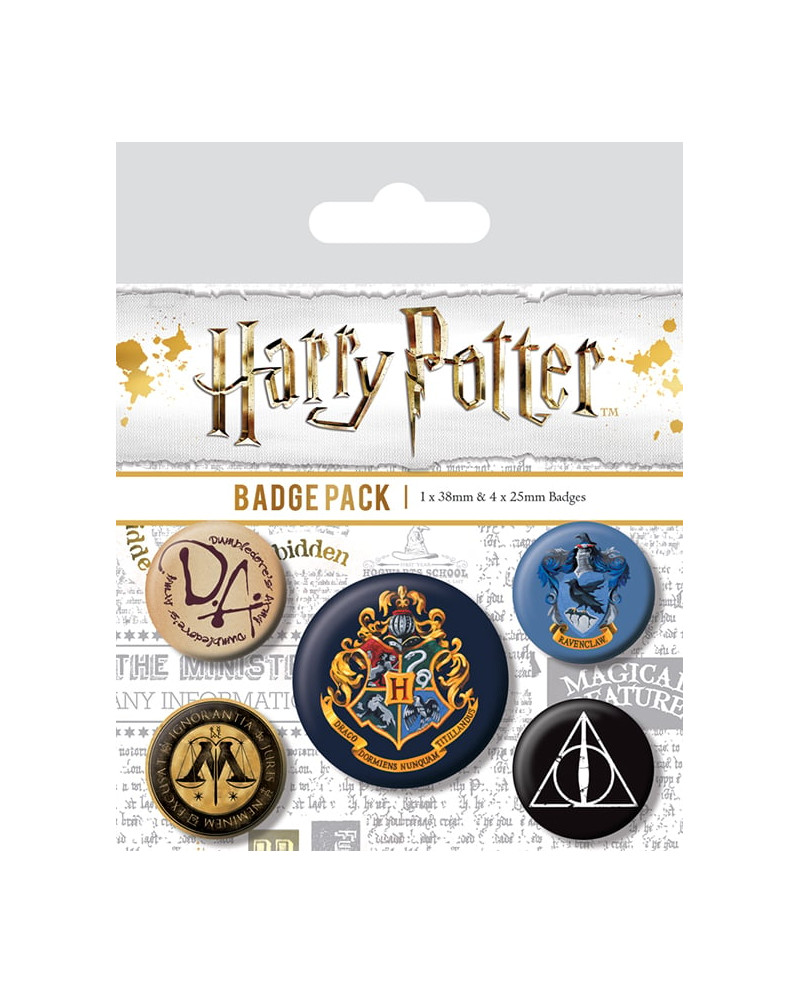 HARRY POTTER - Pack 5 Badges - Hogwarts