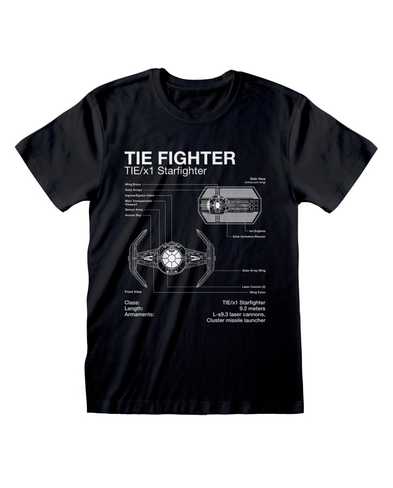 STAR WARS - T-Shirt - Tie Fighter Sketch (S)