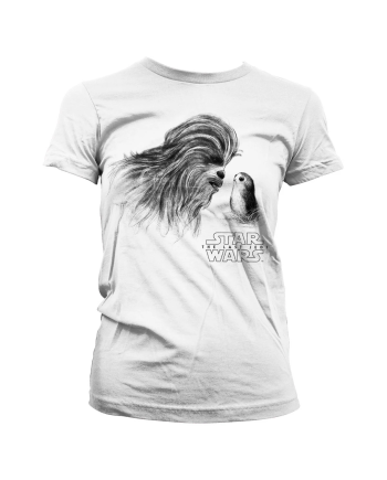 STAR WARS 8 The Last Jedi - T-Shirt Chewbacca with Porg - GIRLY (XL)