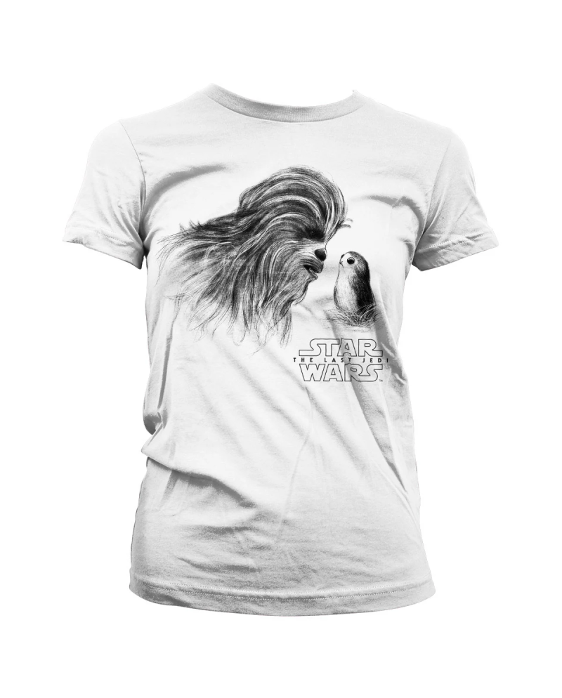 STAR WARS 8 The Last Jedi - T-Shirt Chewbacca with Porg - GIRLY (XL)