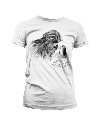 STAR WARS 8 The Last Jedi - T-Shirt Chewbacca with Porg - GIRLY (XL)