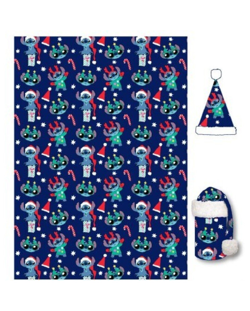 LILO & STITCH - Flanel Blanket 110x140cm + Hat - Stitch