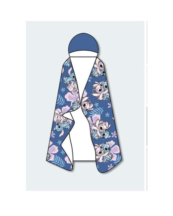 DISNEY - Stitch & Angel "Flowers" - Hooded Blanket 120x150cm