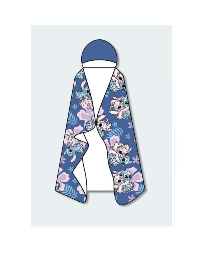 DISNEY - Stitch & Angel "Flowers" - Hooded Blanket 120x150cm