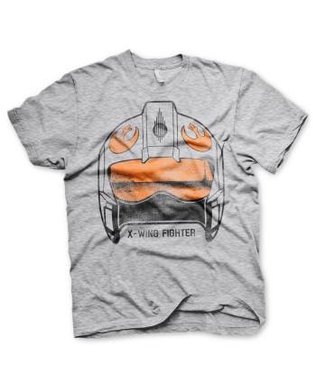 STAR WARS - T-Shirt X-Wing Fighter Helmet - H.Grey (XL)