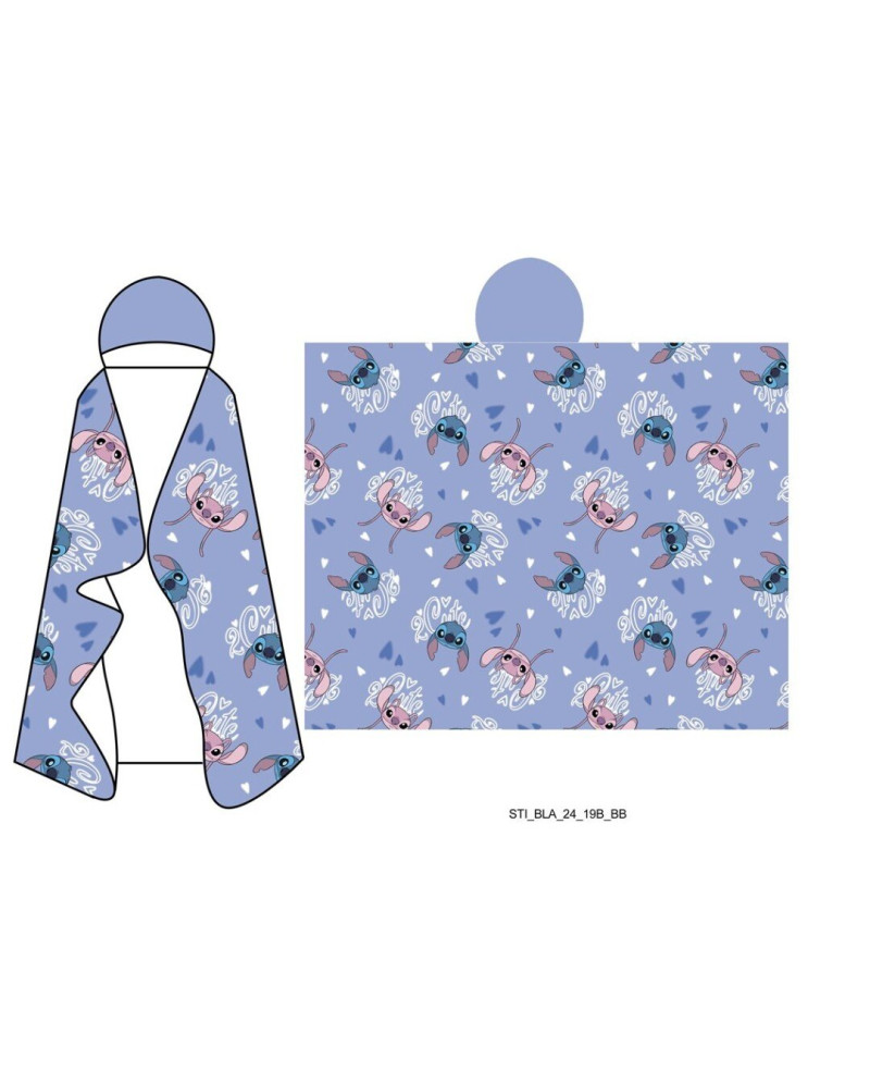 DISNEY - Stitch & Angel - Hooded Blanket 120x150cm