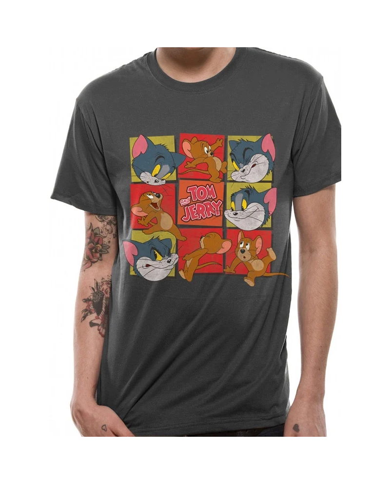 TOM AND JERRY - T-Shirt IN A TUBE- Squares (S)