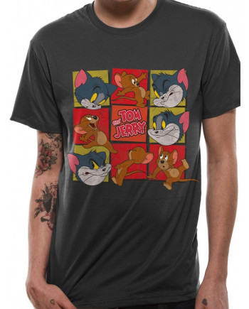 TOM AND JERRY - T-Shirt IN A TUBE- Squares (S)