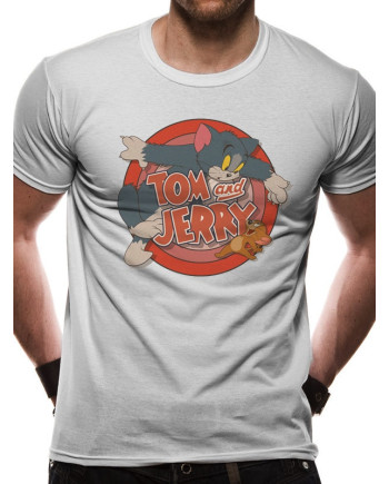 TOM AND JERRY - T-Shirt IN A TUBE- Retro Logo (M)