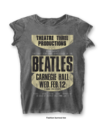 THE BEATLES - T-Shirt BurnOut Col - Carnegie Hall - Woman (M)