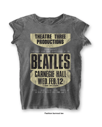 THE BEATLES - T-Shirt BurnOut Col - Carnegie Hall - Woman (XS)
